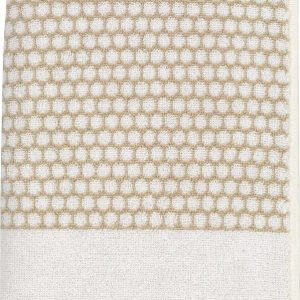 Bílo-béžový bavlněný ručník 50x100 cm Grid – Mette Ditmer Denmark