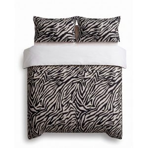 Černé povlečení na jednolůžko 200x140 cm Zebra – Mijolnir