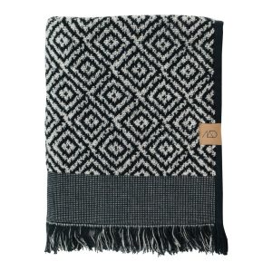 Černobílý bavlněný ručník 50x95 cm Morocco – Mette Ditmer Denmark