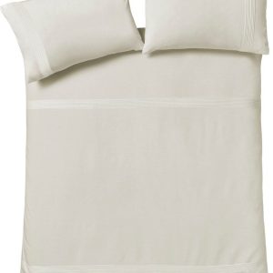 Krémové povlečení na jednolůžko 135x200 cm Pintuck Easy Iron Percale – Catherine Lansfield