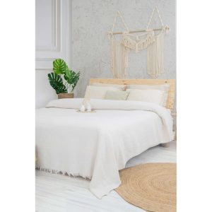 Krémový přehoz 240x220 cm Marla – Mijolnir
