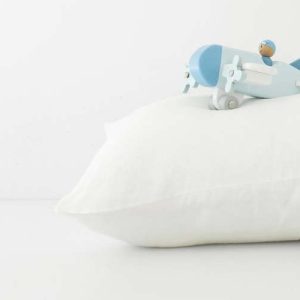 Lněný dětský povlak na polštář 40x60 cm White – Linen Tales