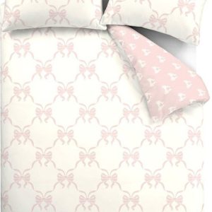 Růžové povlečení na jednolůžko 135x200 cm Pretty Bows – Catherine Lansfield