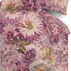 Růžové povlečení na dvoulůžko 200x200 cm Rosemoor Floral – RHS