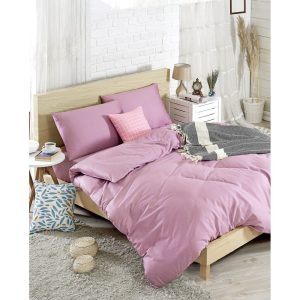 Starorůžové povlečení na jednolůžko 200x140 cm Düz – Mijolnir
