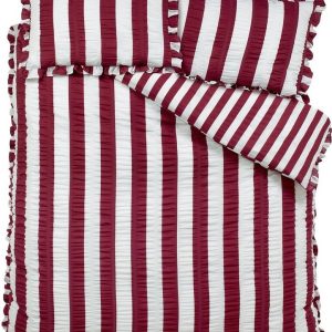Tmavě fialové povlečení na dvoulůžko 200x200 cm Seersucker Frill Stripe – Catherine Lansfield