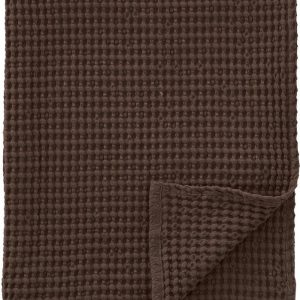 Tmavě hnědá bavlněná deka 150x200 cm Jaipur Chunky Waffle – Pineapple Elephant