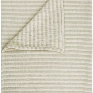 Zelená bavlněná deka 150x200 cm Cotton Muslin Stripe – Bianca