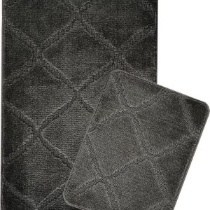 Antracitové koupelnové předložky v sadě 2 ks 50x80 cm Cizgili – Foutastic