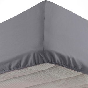 Antracitové napínací prostěradlo z mikrovlákna 140x190 cm Oscar – douceur d'intérieur