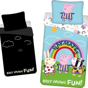 Bavlněné dětské povlečení se svítícím efektem na jednolůžko 140x200 cm Peppa Pig – Jerry Fabrics