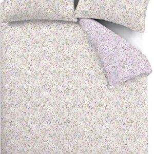 Bavlněné povlečení na dvoulůžko v levandulové a béžové barvě 200x200 cm Ditsy Floral – Bianca