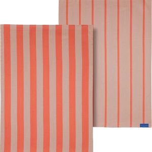 Bavlněné utěrky v sadě 2 ks 50x70 cm Stripes – Mette Ditmer Denmark