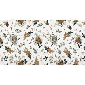 Bavlněný běhoun na stůl s vánočním motivem 40x140 cm Festive Flowers – Butter Kings