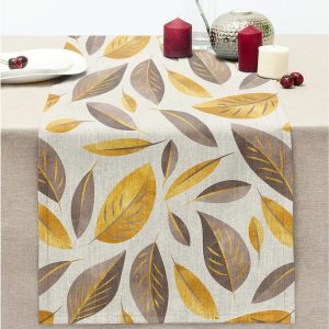 Běhoun na stůl 40x130 cm Yellow And Brown Leaves – Mila Home