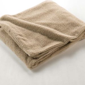 Béžová fleecová deka 180x220 cm Curly Wooly – douceur d'intérieur