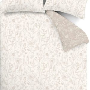 Béžové flanelové povlečení na jednolůžko 135x200 cm Floral Toile – Bianca