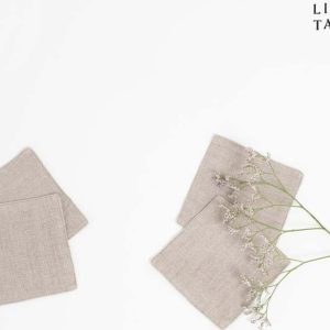 Béžové látkové podtácky v sadě 4 ks – Linen Tales