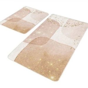 Béžové sametové koupelnové předložky v sadě 2 ks 60x100 cm – Mila Home