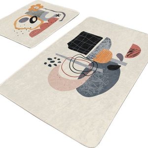 Béžové sametové koupelnové předložky v sadě 2 ks 60x100 cm – Mila Home