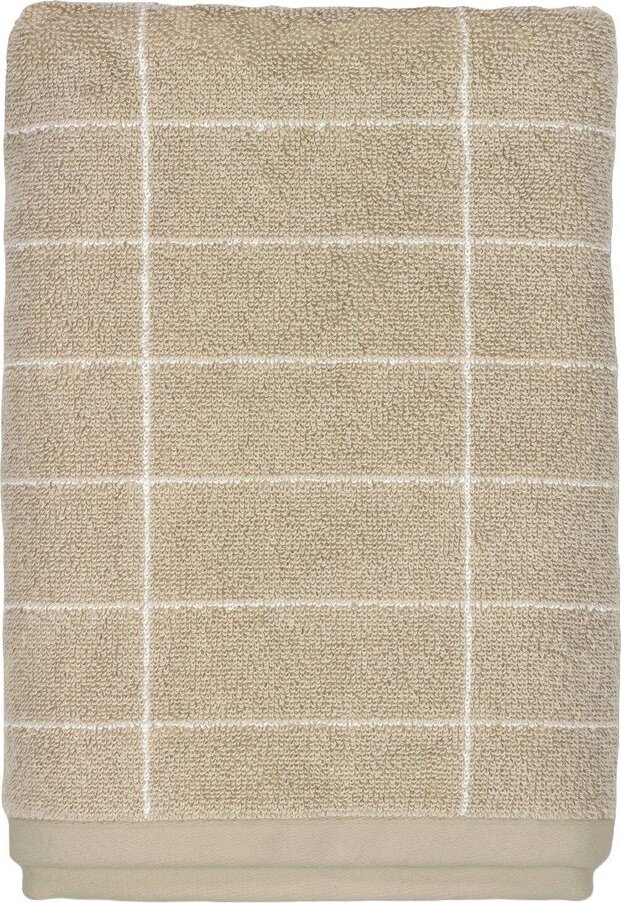 Béžový bavlněný ručník 50x100 cm Tile Stone – Mette Ditmer Denmark