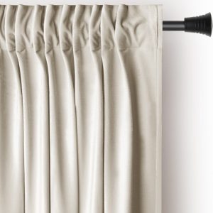 Béžový sametový dimout závěs 140x245 cm Pleat – Restilo