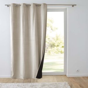 Béžový sametový termo závěs 140x260 cm Polarchic – douceur d'intérieur