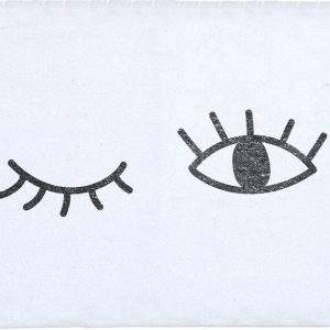 Bílá koupelnová podložka s příměsí bavlny Really Nice Things Eyes