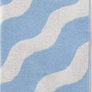 Bílá/světle modrá bavlněná osuška 90x150 cm Waves – Jotex