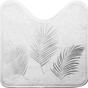 Bílá/ve stříbrné barvě WC koupelnová předložka 45x45 cm Orbella – douceur d'intérieur