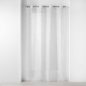 Bílá/ve stříbrné barvě voálová záclona 140x240 cm Floressia – douceur d'intérieur