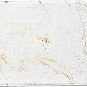 Bílá/ve zlaté barvě koupelnová předložka 45x75 cm Aquamarbre – douceur d'intérieur