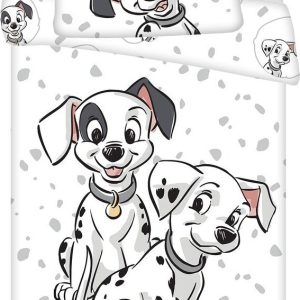 Bílé bavlněné dětské povlečení do postýlky 100x135 cm 101 Dalmatians – Jerry Fabrics