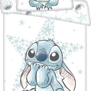 Bílé bavlněné dětské povlečení do postýlky 100x135 cm Lilo and Stitch "White Star" – Jerry Fabrics