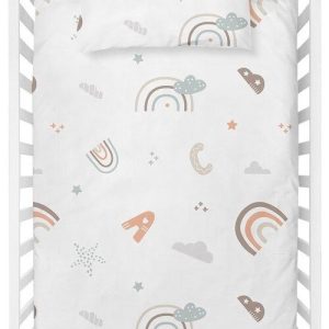 Bílé dětské povlečení do postýlky z bavlny Renforcé 100x150 cm Abc – Mijolnir