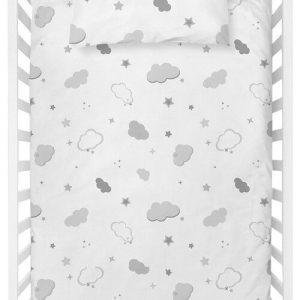 Bílé dětské povlečení do postýlky z bavlny Renforcé 100x150 cm Bulut – Mijolnir