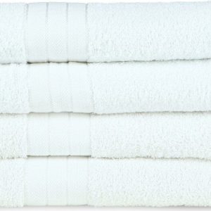 Bílé froté bavlněné ručníky v sadě 4 ks 50x100 cm – Good Morning