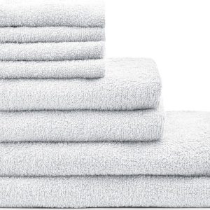 Bílé rychleschnoucí bavlněné ručníky a osušky v sadě 8 ks Quick Dry – Catherine Lansfield