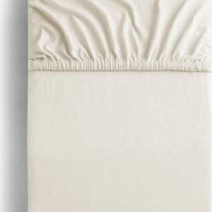 Bílé/krémové napínací prostěradlo jersey 160x200 cm Amber – Restilo