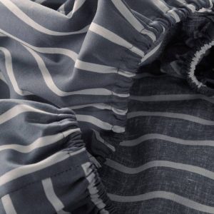 Bílé/modré napínací prostěradlo z bio bavlny 90x200 cm Sima – Jotex