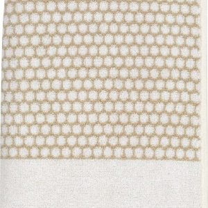 Bílo-béžový bavlněný ručník 50x100 cm Grid – Mette Ditmer Denmark
