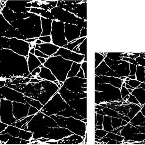 Bílo-černé koupelnové předložky v sadě 2 ks 60x100 cm Cracks – Mila Home