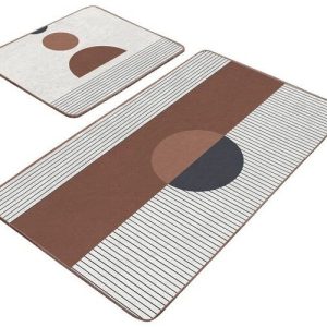 Bílo-hnědé koupelnové předložky v sadě 2 ks 60x100 cm – Mila Home