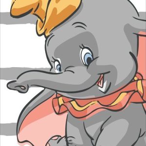 Bílo-šedá bavlněná dětská osuška 70x140 cm Dumbo "Stripe" – Jerry Fabrics