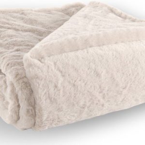 Bílobéžová deka z umělé kožešiny 150x200 cm Ruby – Tiseco Home Studio