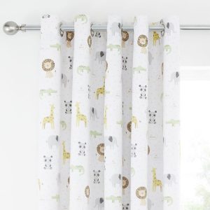 Bílý dětský závěs 2 ks 168x183 cm Roarsome Animals – Catherine Lansfield