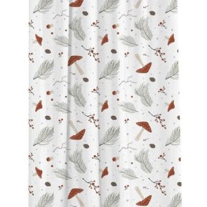 Bílý závěs z bavlněného saténu 110x250 cm Toadstools – Butter Kings