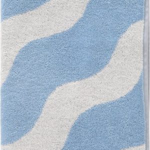 Bílý/světle modrý bavlněný ručník 50x70 cm Waves – Jotex