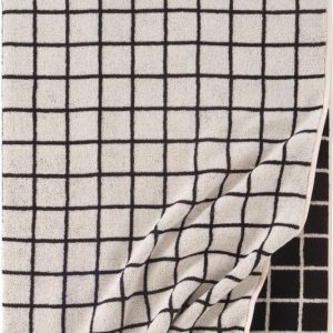 Černá/béžová bavlněná osuška 90x150 cm Grid – Jotex