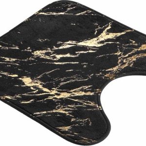 Černá/ve zlaté barvě koupelnová předložka 45x45 cm Aquamarbre – douceur d'intérieur